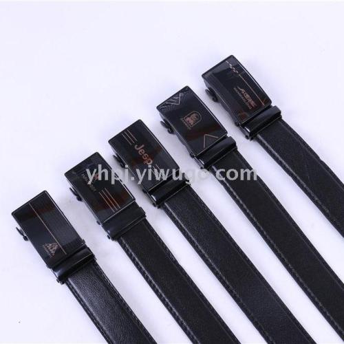 factory direct new men‘s belt automatic buckle 801 pattern automatic half tooth belt