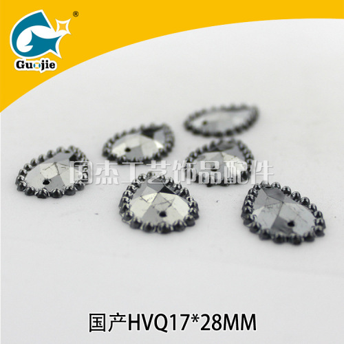 benzene hvq10 * 18-17*28 water drop with ring double hole diy ornament accessories water drop benzene drill wholesale