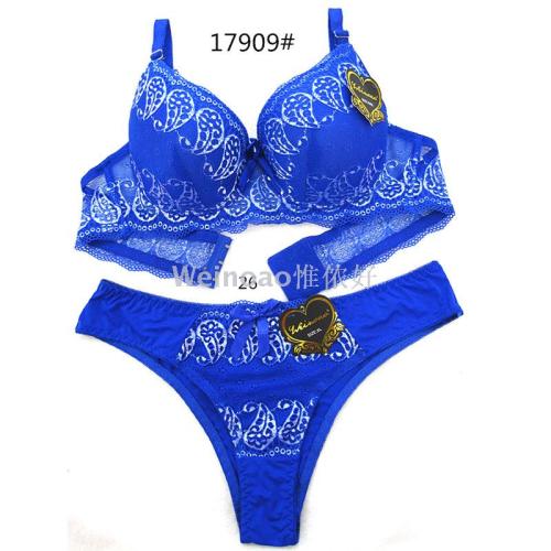 5d embroidery with steel ring thin cup high-end underwear cross-border export hot bra set