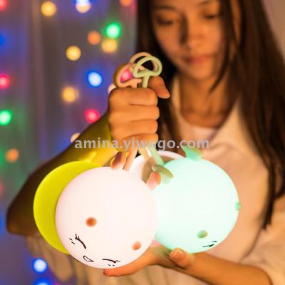 Creative USB mini demon silicone lamp cartoon heart-warming pat colorful LED small night light