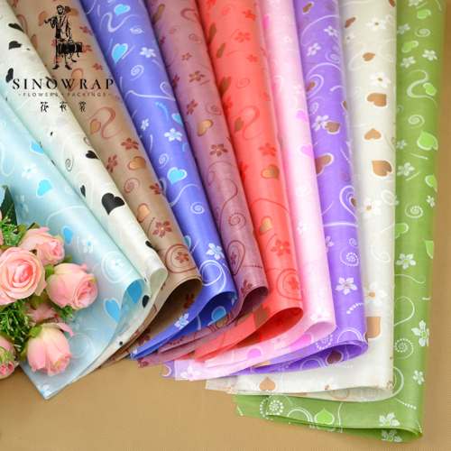 Factory Direct Sales New Flowers Wrapping Paper Cartoon Bouquet Waterproof Plastic Paper Love Loulan Paper