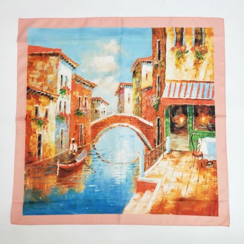 digital printing artificial silk small square scarf fashion scarf mother‘s day gift neck top scarf