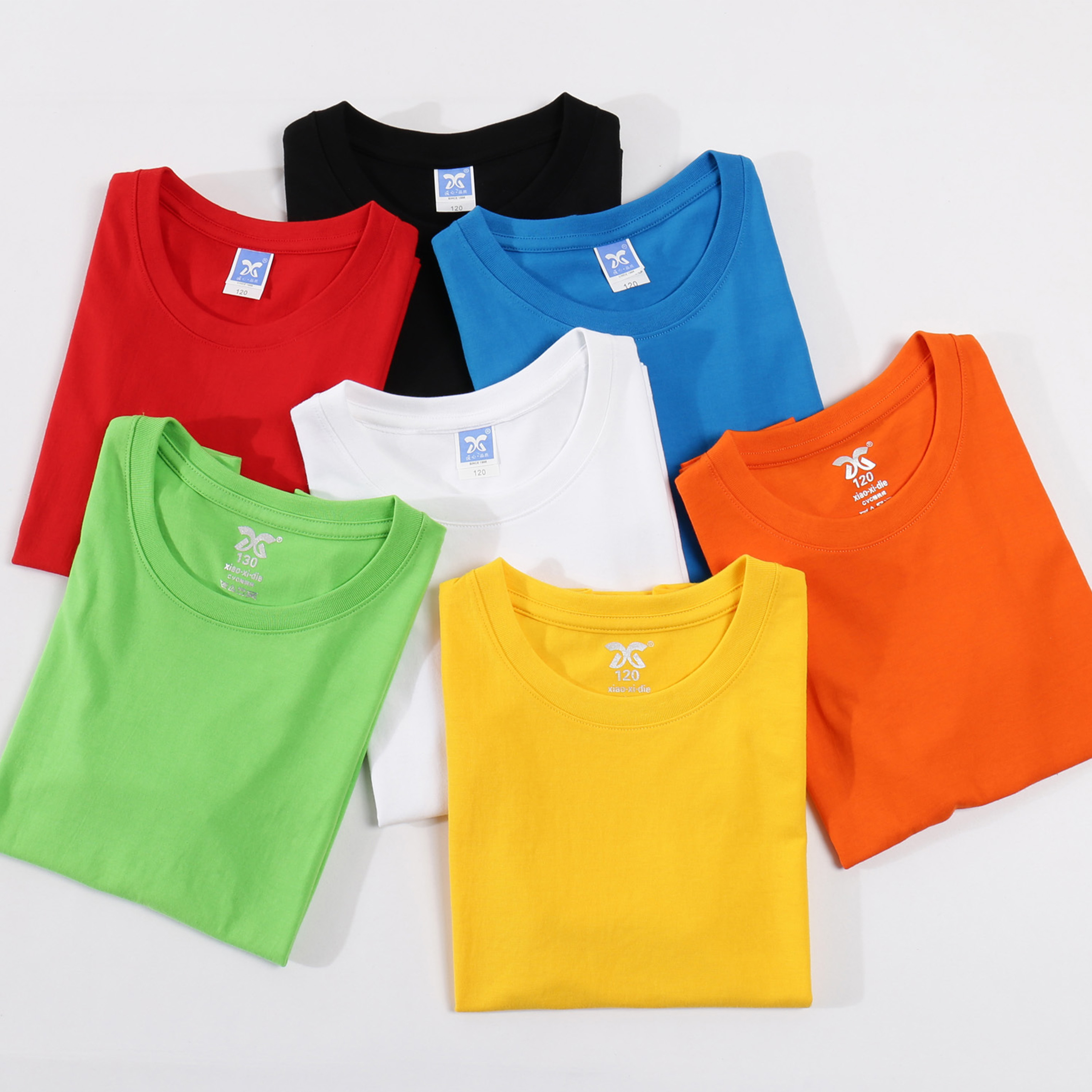 精梳全棉儿童圆领短袖休闲班服活动服