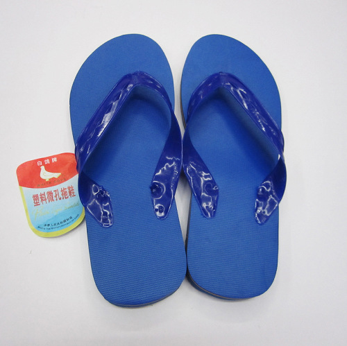 Export to Africa 915pvc Flip Flops Blue 5 Nails Thick Bottom White Pigeon Slippers Manufacturers supply