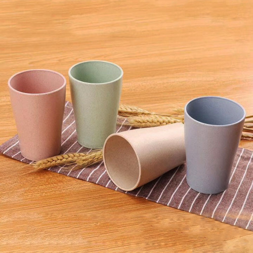 Degradable Wheat Straw Gargle Cup Wheat Straw Cup Kraft Paper Boxed Gift Advertising Cup RS-8420