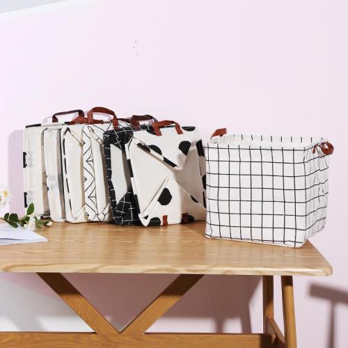 Student New Korean Style Dirty Clothes Storage Basket Portable Hand Holding Foldable Storage Dustproof Basket Factory in Stock Wholesale