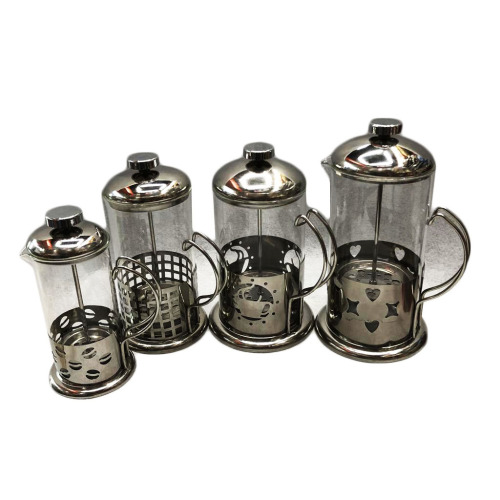 Stainless Steel Cover Glass Tea Infuser Household Filter Pressure Coffee Pot Method Pressure Coffee Tea Brew Machine RS-200536