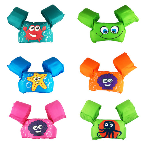cross-border hot selling children‘s life jacket cartoon swimming vest auxiliary baby swimming water sleeve ring arm swimming ring
