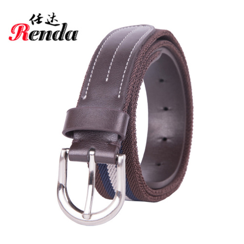 New Elastic Woven Elastic Waistband Men‘s Women‘s Belt Canvas Belt Alloy Pin Buckle Belt Factory Direct Sales