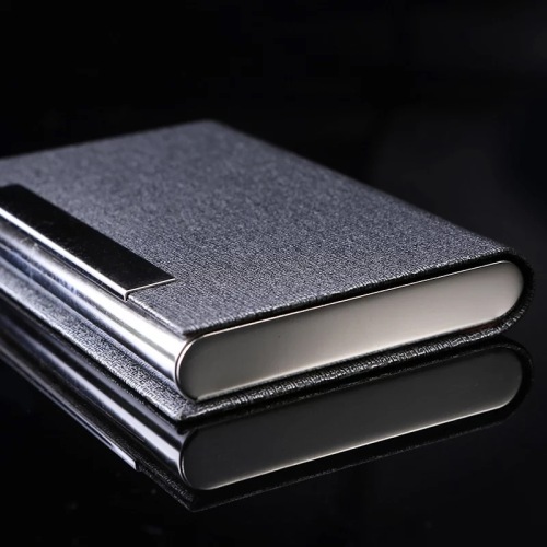 Xinhua Sheng Business Card Holder Fashion Creative Metal Leather Stainless Steel business Card Case Customized Business Card Holder Gift