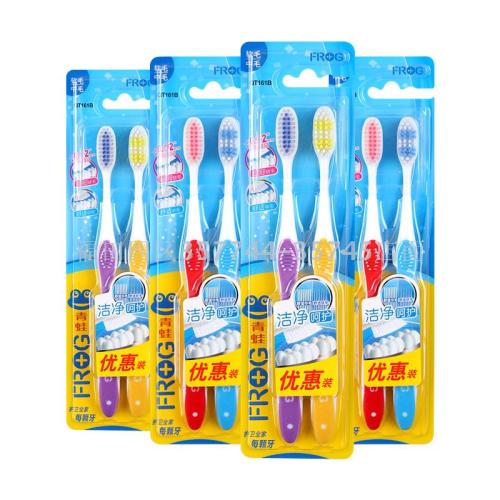 Frog 161B a Soft Hair plus a Medium Bristle Pack of Two Bottles Adult Toothbrush a Box of 144