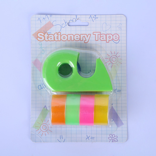 color transparent tape cartoon tape holder hand grip tape cutter student stationery office stationery set