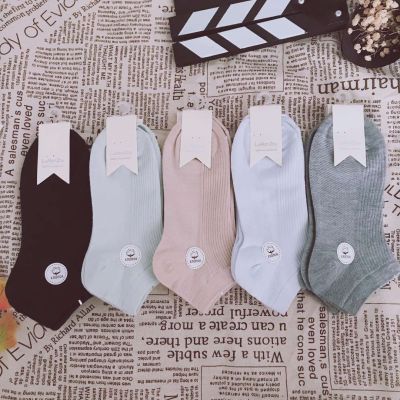 New cotton sports women's socks candy colored women's socks and women's anti-double needle socks