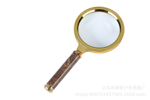 factory direct sales hd elderly reading and reading newspaper diameter 70mm color handle handheld optical glass magnifying glass