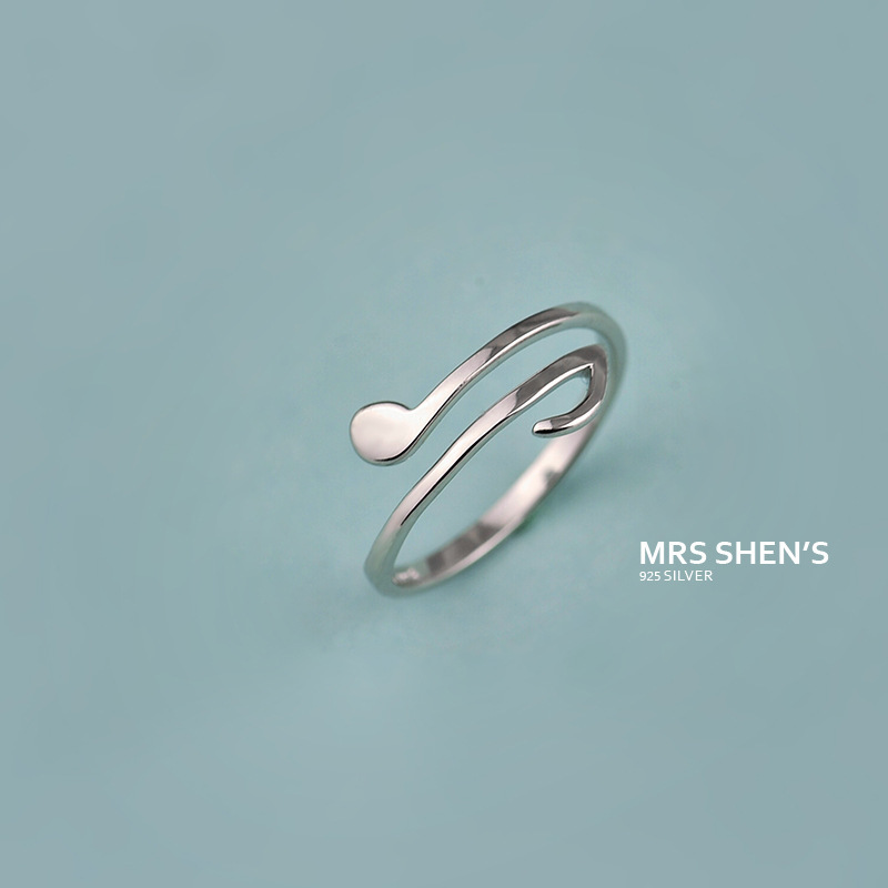 音符戒指女开口可调节气质小清新文艺食指指环韩国网红抖音同款