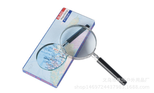 Factory Price Supply Semi-Metal 130mm Handheld Magnifying Glass Children‘s Teaching Magnifying Glass Magnifying Glass