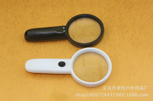 6b-5 special offer led light white plastic shell handheld lighting magnifier exclamation mark reading gifts