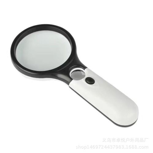 Direct Sales Hot Product 6902a. B Handheld with Light 75mm Elderly Reading Double Light Magnifying Glass Wholesale