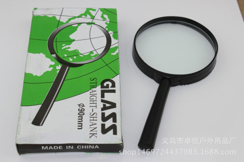 Factory Price Supply Straight Handle Plastic 90mm Handheld Magnifying Glass Children‘s Teaching Magnifying Glass Zoom
