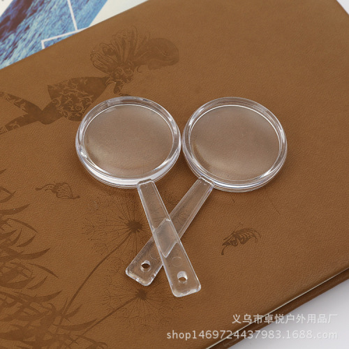 Factory Price Supply Transparent Acrylic Portable Magnifying Glass 40mm Plastic Gift Magnifying Glass for Students 
