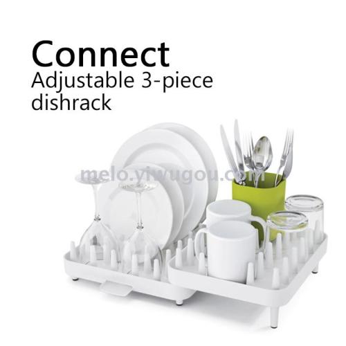 Two-Tier Adjustable Tableware Bowl Dish & Plate Draining Rack， Kitchen Rack， Draining Bowl Rack， Dish Rack