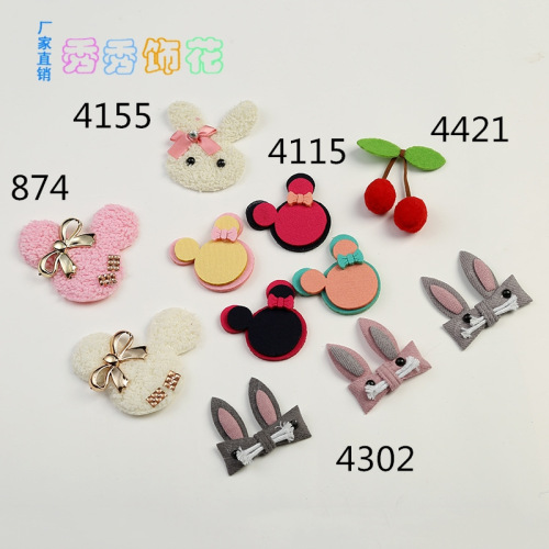 Cartoon Rabbit Cloth Stickers Cute Bear Cloth Stickers Clothing Accessories Sample Customization Spot Factory Wholesale