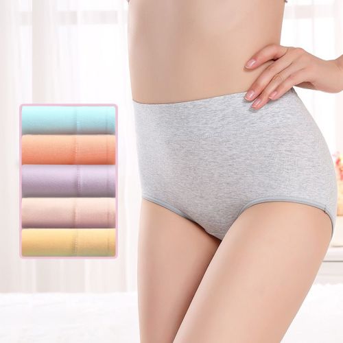 women‘s cotton mid-waist seamless large size underwear briefs