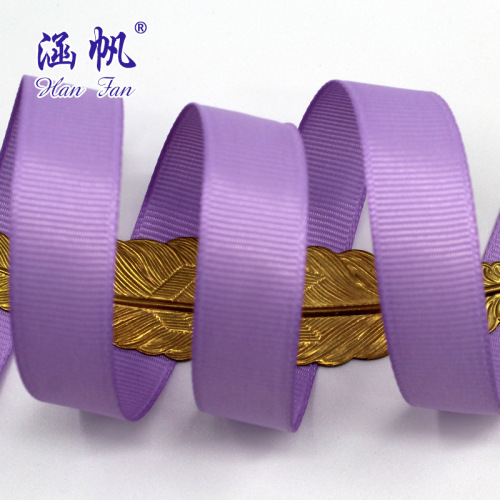 Purple Thread Ribbon Supply Solid Color Polyester Rib Ribbon 25mm Gift Decoration Color DIY Accessories