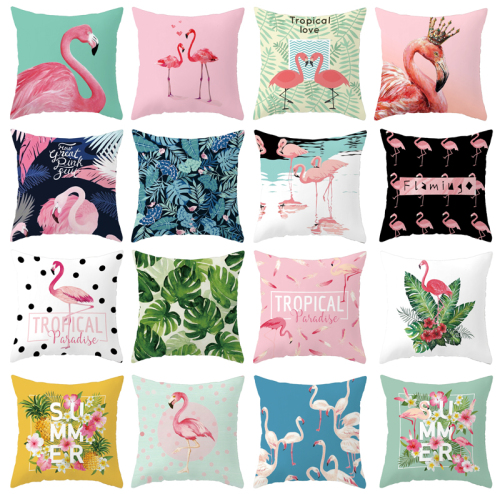 Fresh Flamingo American Pastoral Nordic Style Pillow Cover Car and Sofa Cushion Ikea Decorative Cushion