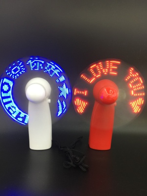 Handheld fan LED flash word fan advertising gift fan with fan