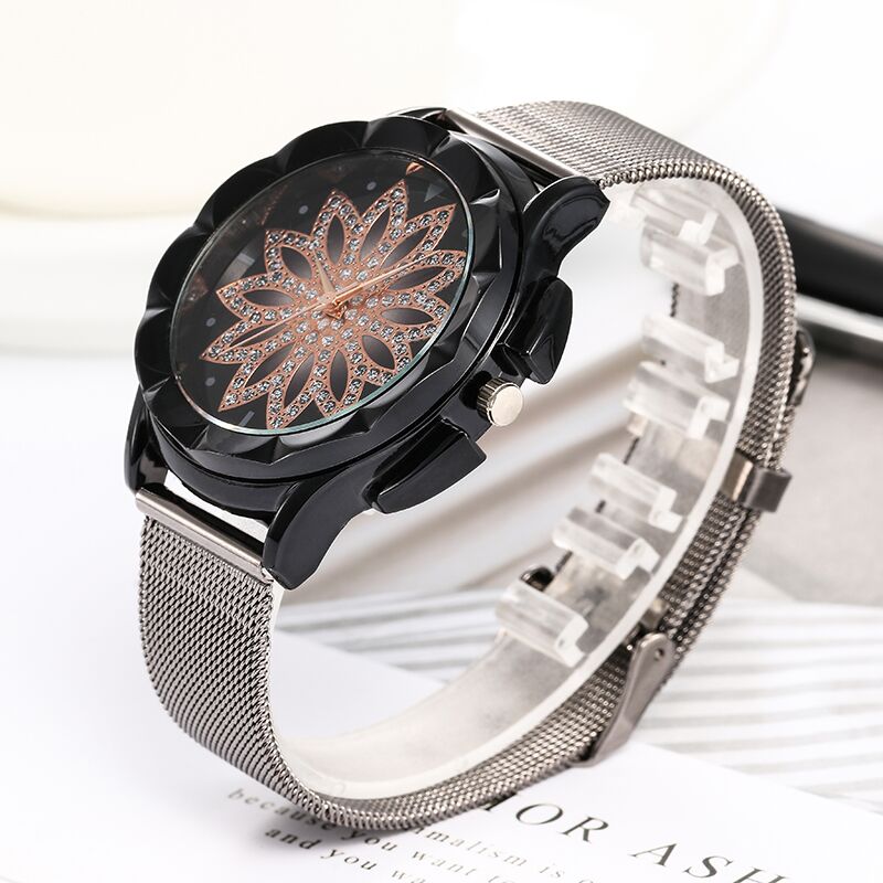 厂家直销花朵钢带手表男士韩版抖音同款钢带时尚手表女士手表详情4