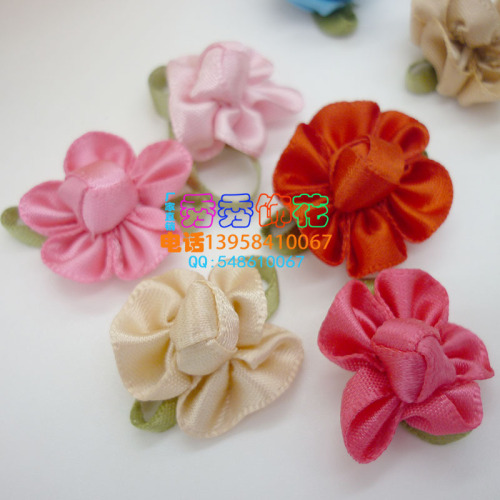 factory direct sales diy handmade material clothing coat and cap shoe ornaments accessories accessories heart-wrapped flower with buds