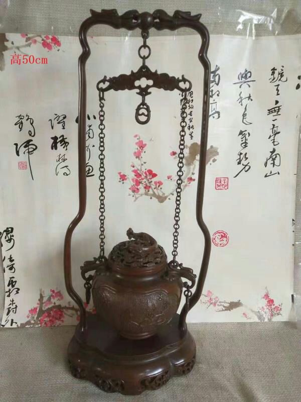 铜吊炉铜香炉盘香炉沉香檀香炉