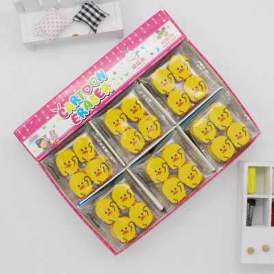 Stationery hao xiang web celebrity duck shake sound hot style series eraser 30PCS box