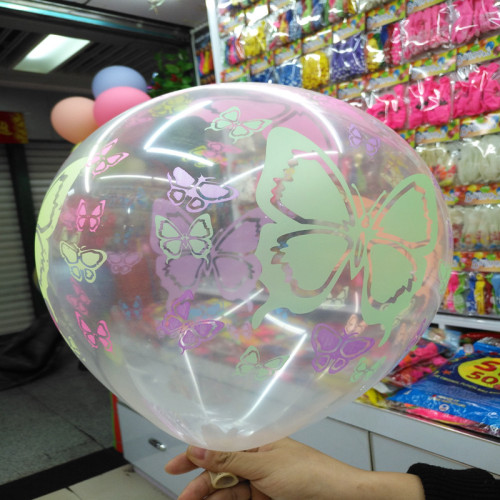 12-Inch Transparent Balloon 10 Printing Printing Balloon Children‘s Toy Party Christmas Decoration Latex Balloon