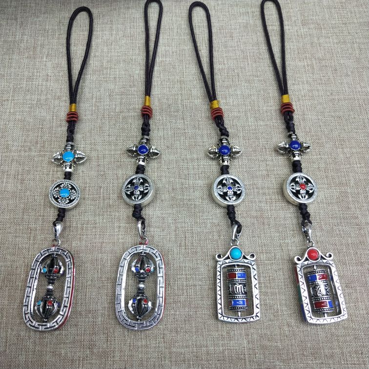 仿古藏银包挂 腰牌 金刚杵 转经轮