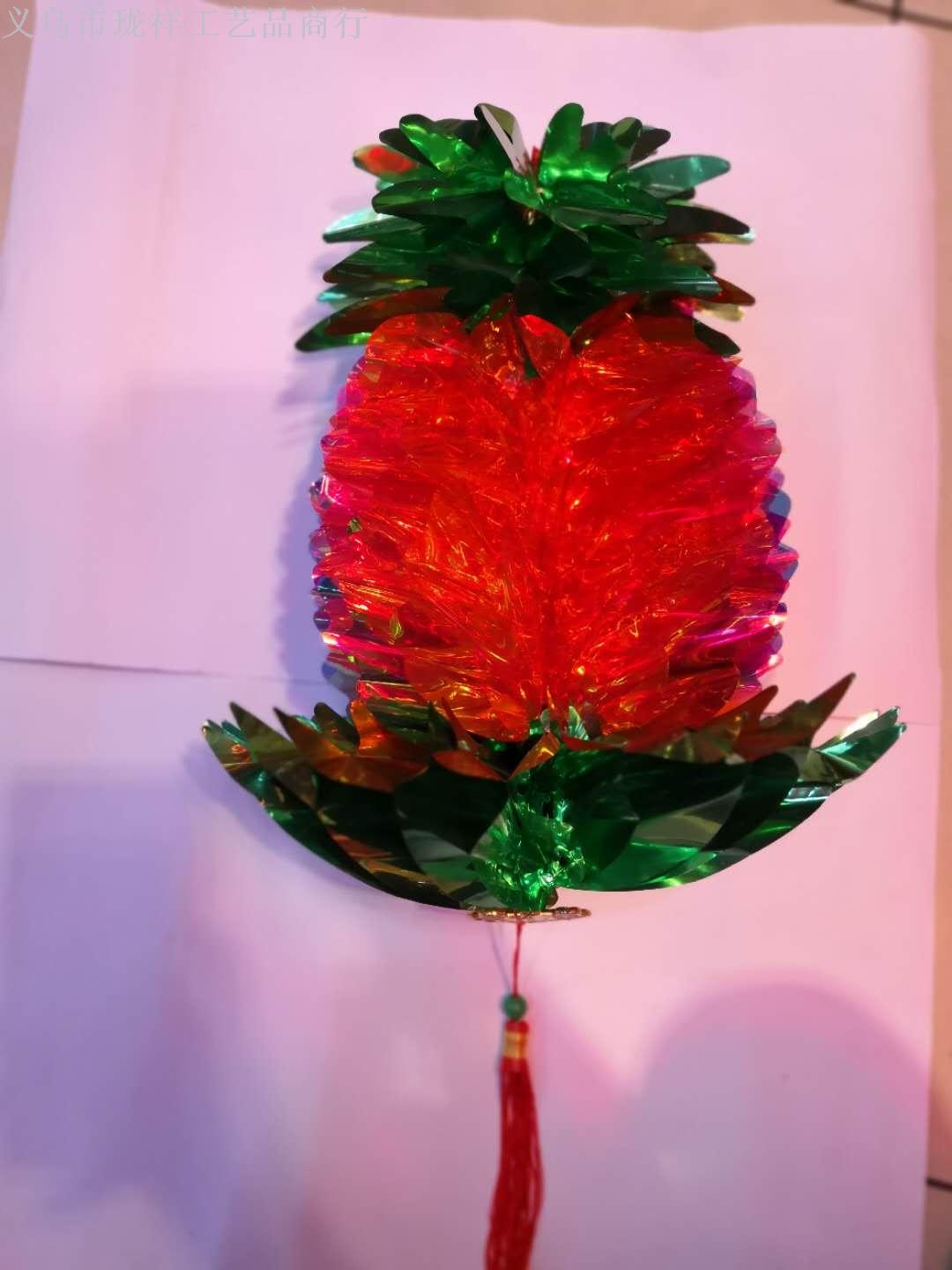双色PET水晶带底盘菠萝灯 旺来灯笼及喜庆用品