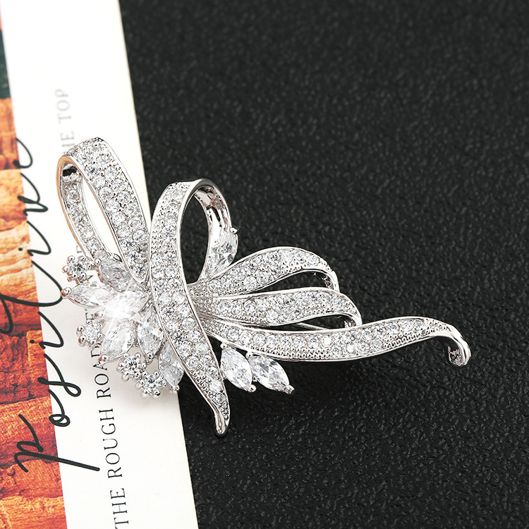 韩版高档个性时尚气质婚庆微镶锆石胸花胸针女