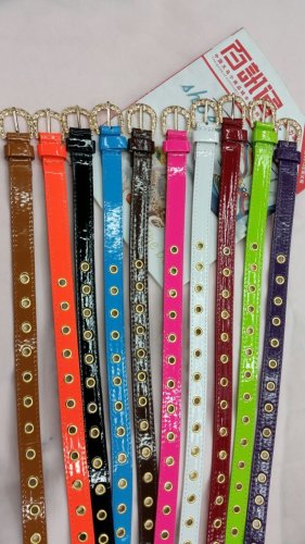 children‘s belt factory direct sales women‘s candy color belt children‘s belt multi-eye lifting belt