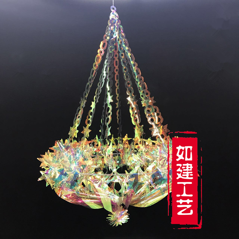 圣诞装饰 新款纯水晶系列 霓彩膜星星吊灯 厂家直销