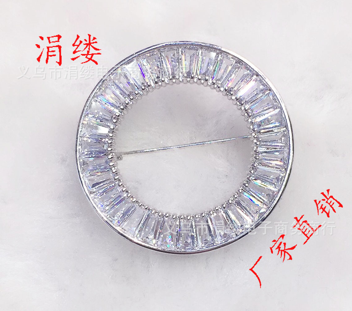 韩版奢华大气百搭微镶锆石珍珠胸针西装开领衫丝巾扣配饰厂家直销