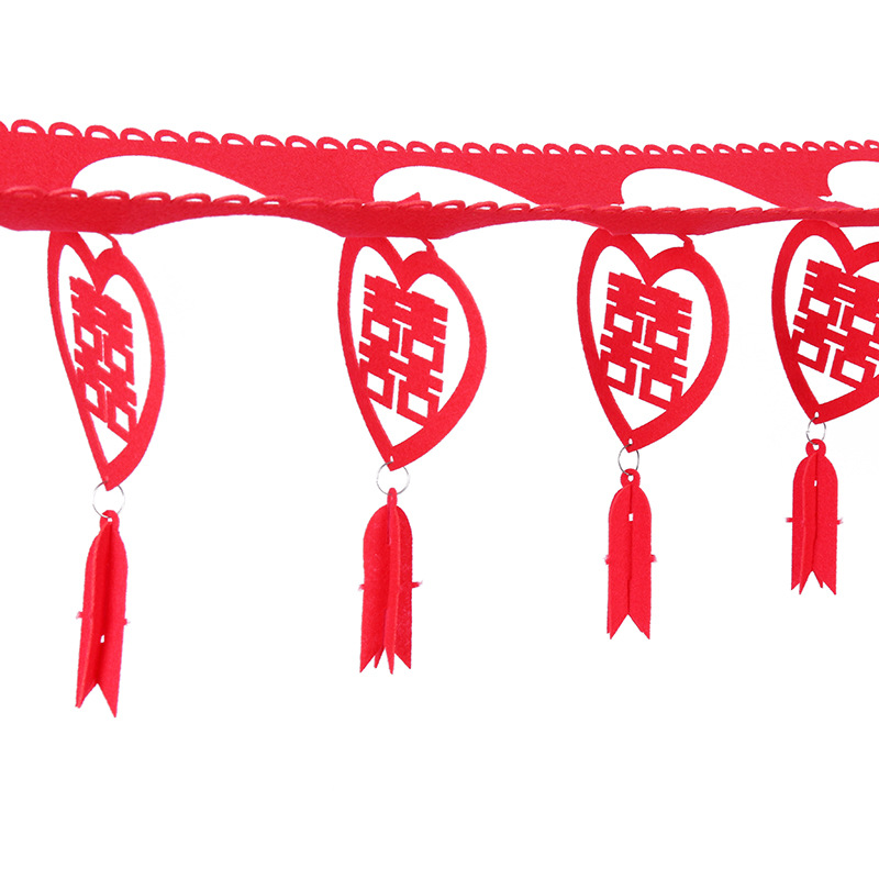 批发婚庆喜庆用品婚房装饰新房喜字心形 挂饰拉花创意