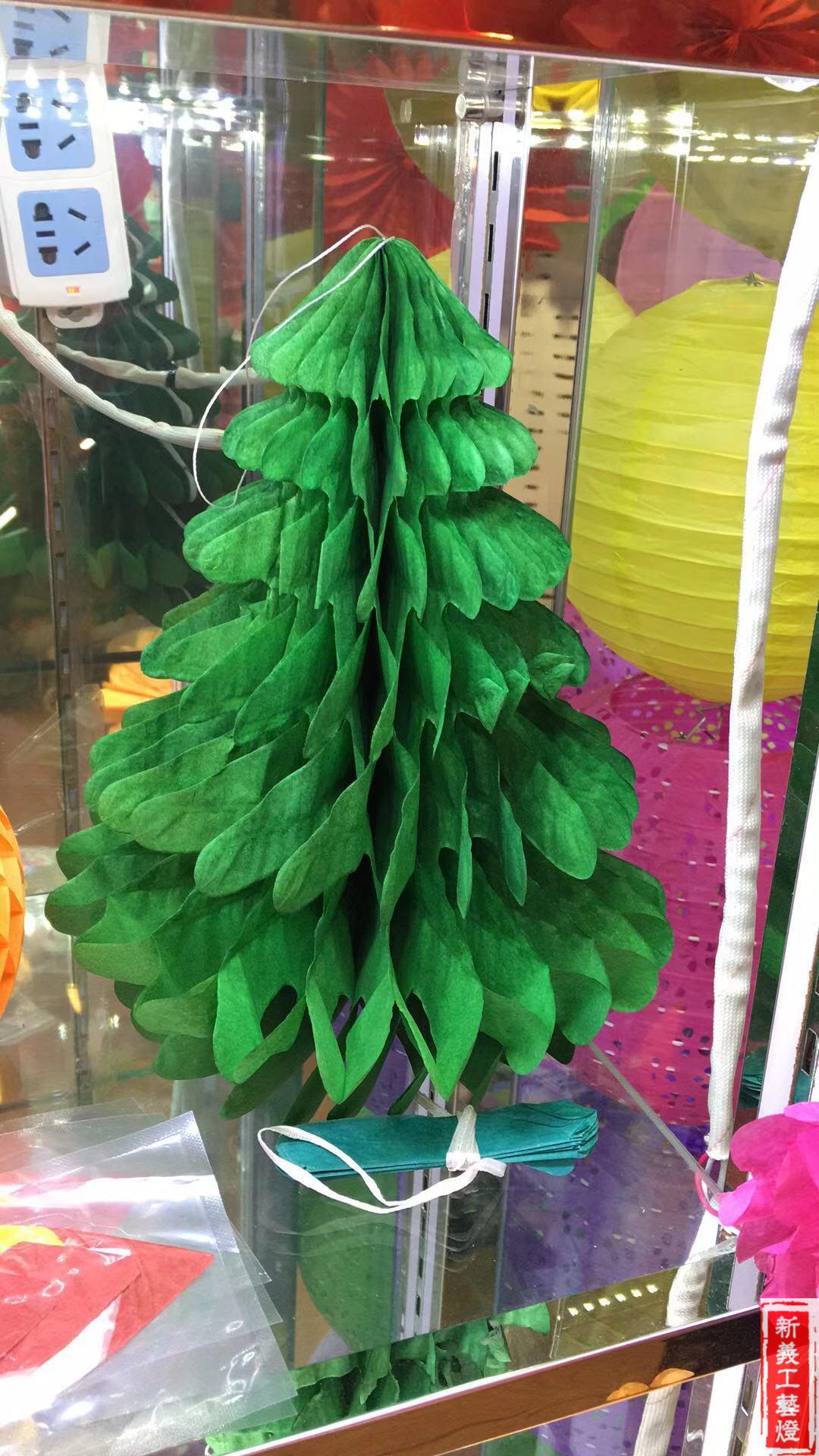 拉花纸圣诞树创意圣诞装饰用品彩灯蜂窝灯笼