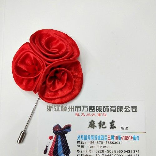 wansheng brooch collar pin tie bow tie collar flower three trumpet flower pin foreign trade popular suit shirt group