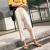 New 2019 Spring and Summer High School Student Elastic Waist Workwear Casual Pants Girl Loose F Straight Ankle-Tied Pants