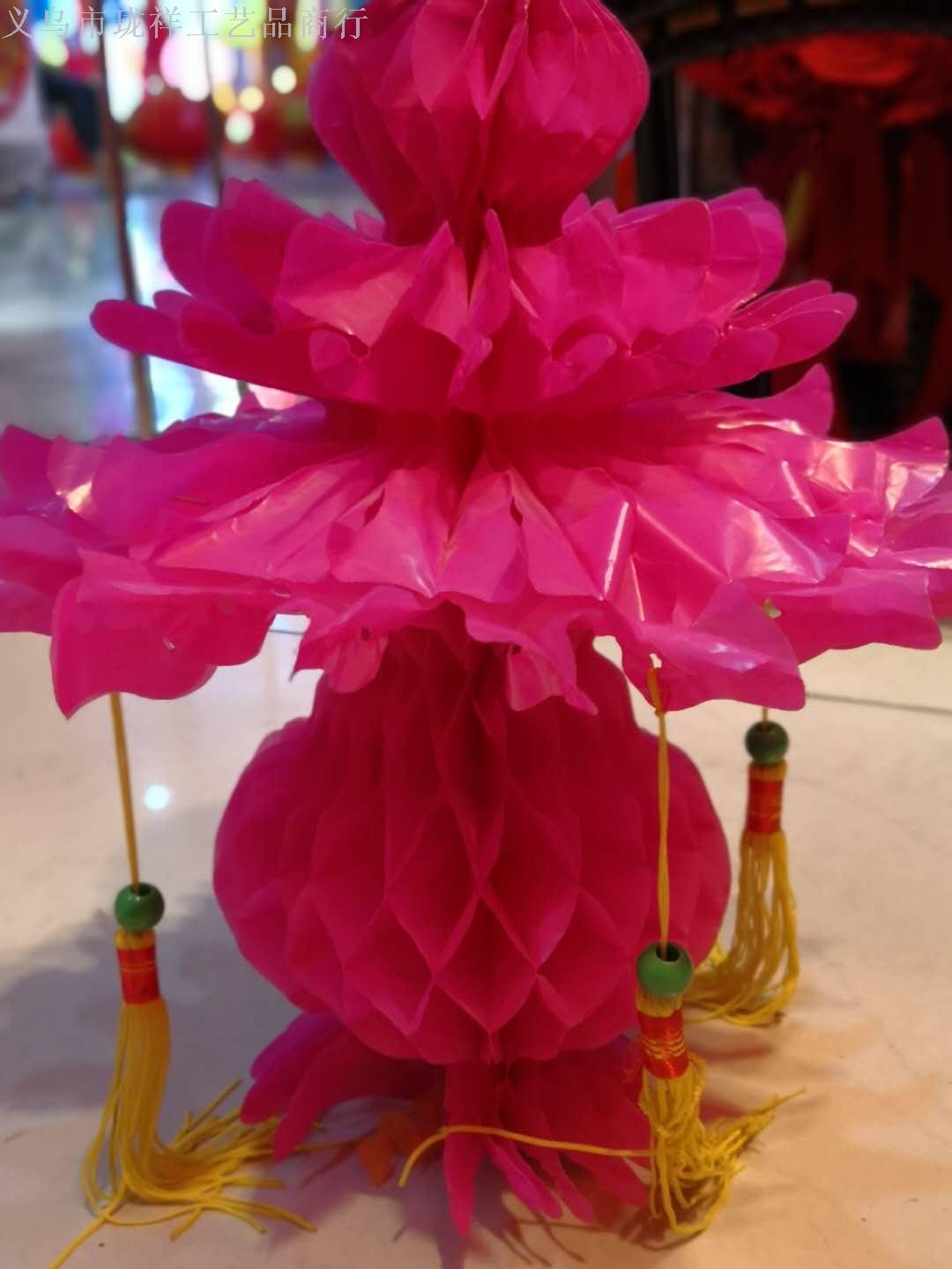 PVC花开富贵塑料纸灯笼及喜庆用品