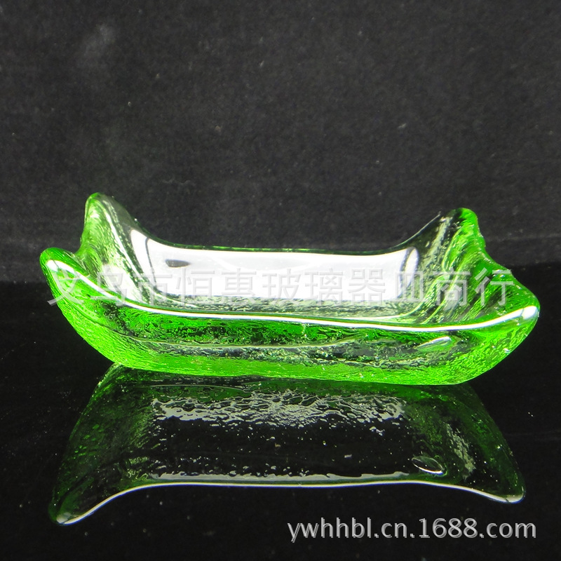 批发火锅豆捞酒店用品餐具玻璃碗 彩色玻璃二骨头碗盘碟+筷子架