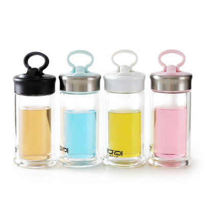 Parents that turn a double glass mobile phone stand cup portable multi-functional water cup