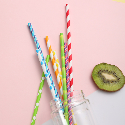 High temperature resistant paper straw biodegradable green straw disposable colorful straw juice party bar straw