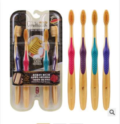 Factory Direct Sales L999-Gold Korean Woven Pattern 4 PCs Golden Retriever Toothbrush Quality Assurance Hot Products 
